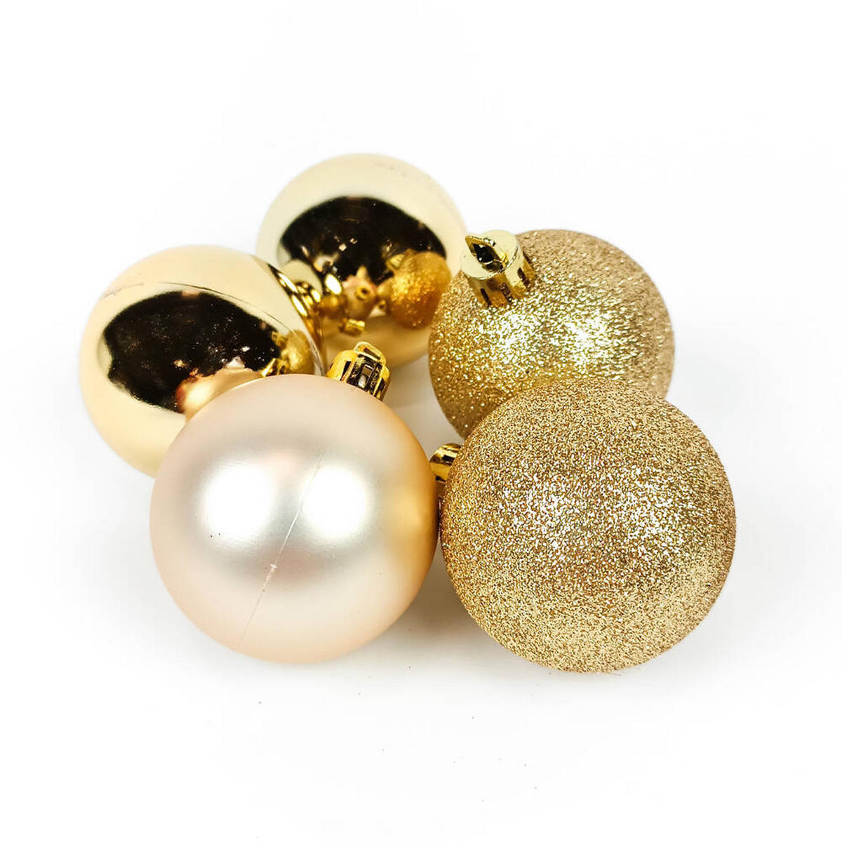 WEIHNACHTSKUGELN 5er-Set Ø 5 cm - Goldfarben, Kunststoff (5/6.2/5cm) - Atmosphera Createur d´interieur