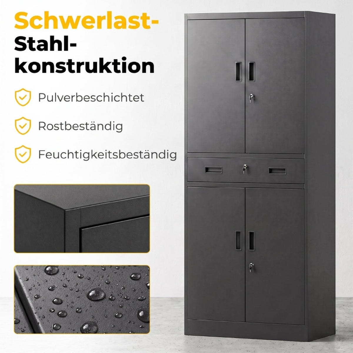 KOMBINATIONSKOFFER – 180 cm – Schwarz - Schwarz, Metall (40/180/75cm) - DCA