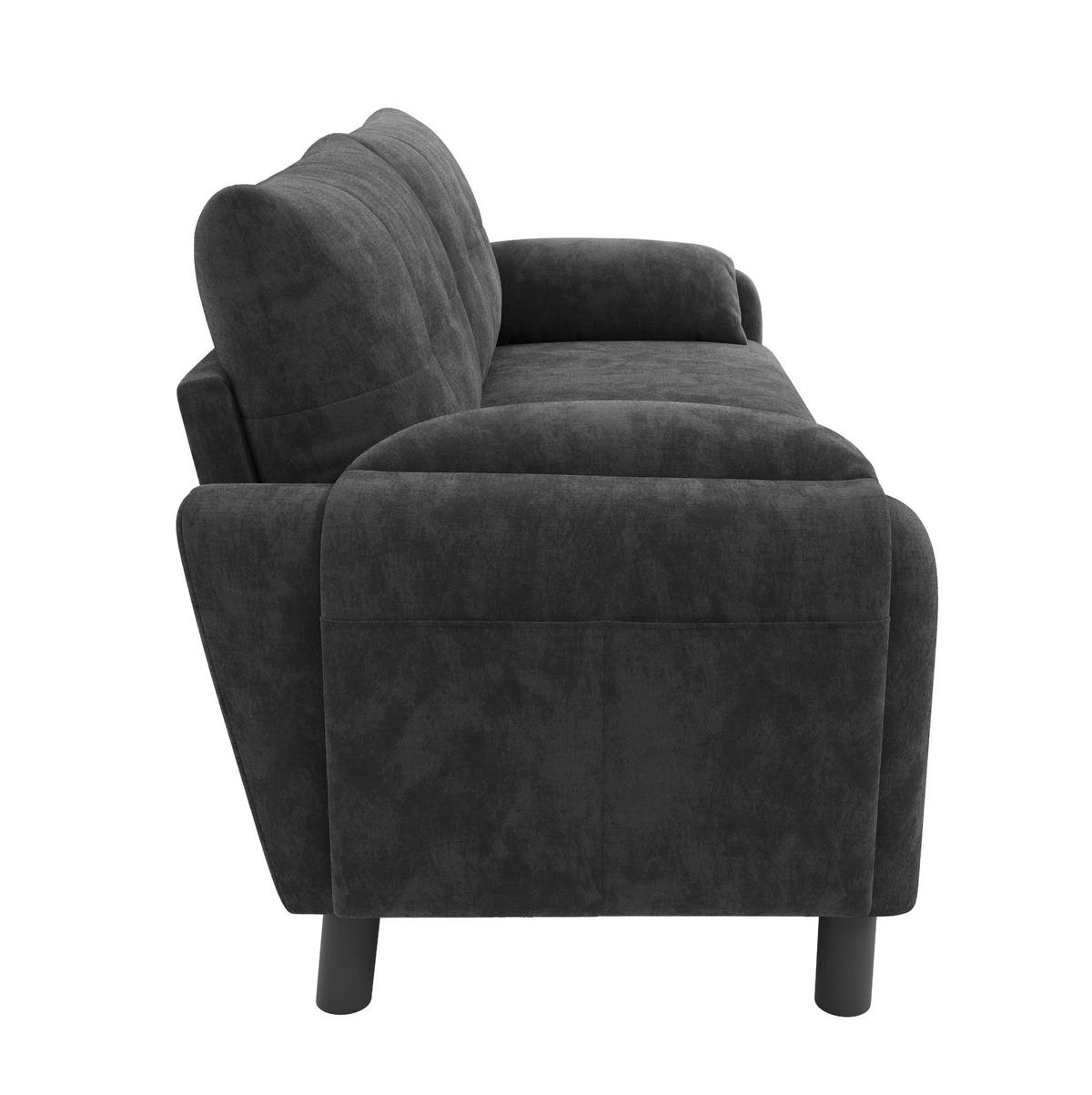SOFA 2-Sitzer 158 x 80 x 88,5 cm Chenille Gray - Grau, Holzwerkstoff (158/88.5/80cm) - Meubliv