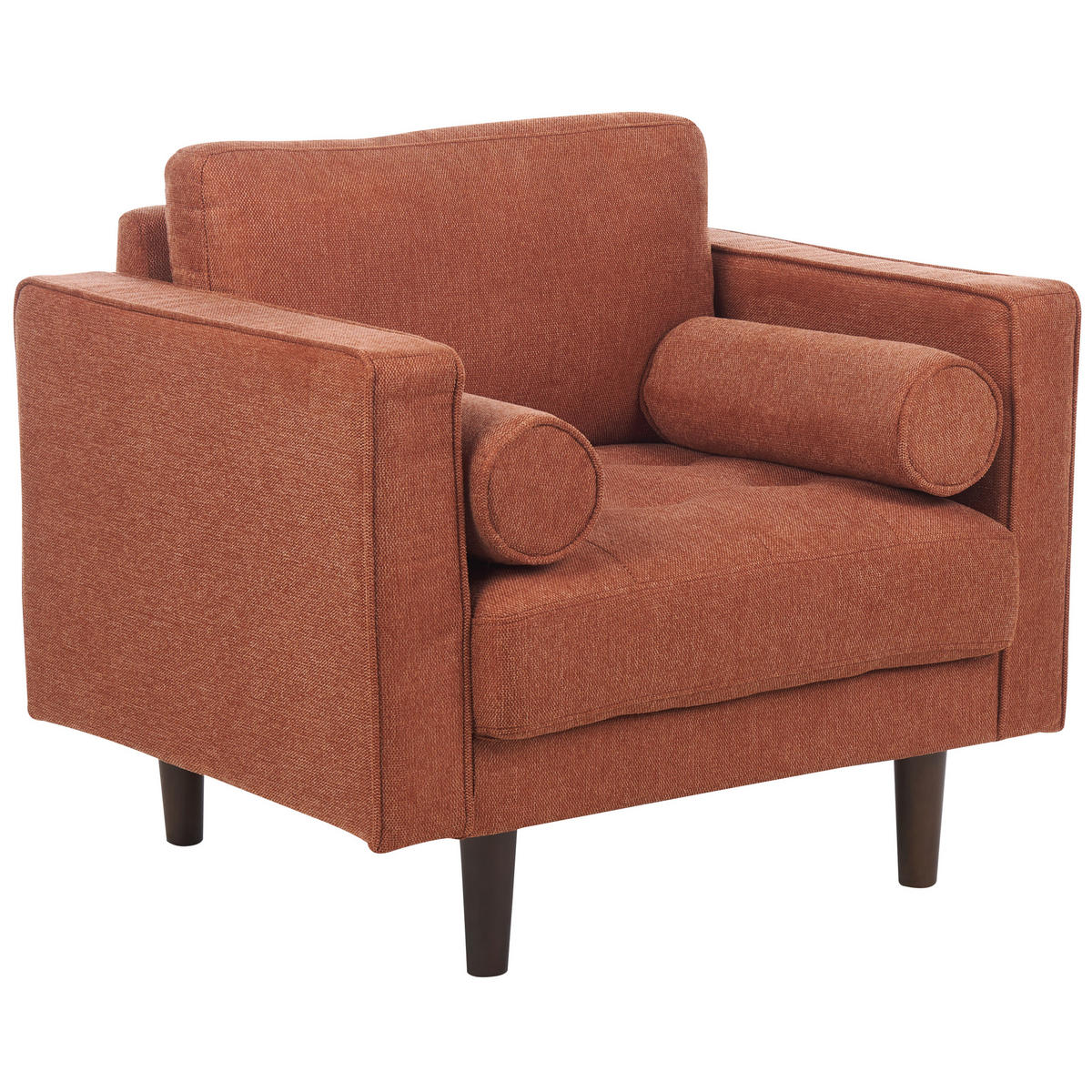 SESSEL goldbraun Nurmo - Dunkelbraun/Braun, Textil (86/78/74cm) - Beliani