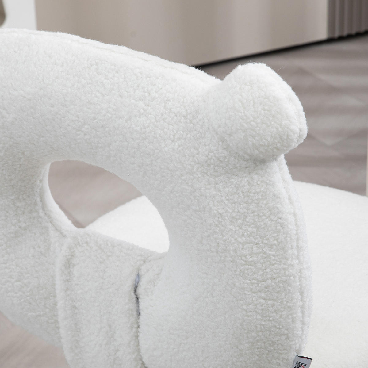 BÜROSTUHL Höhenverstellbarer Schreibtischstuhl Teddy-Vlies Drehstuhl Weiß - Weiß, Kunststoff (56/90/50cm) - HOMCOM