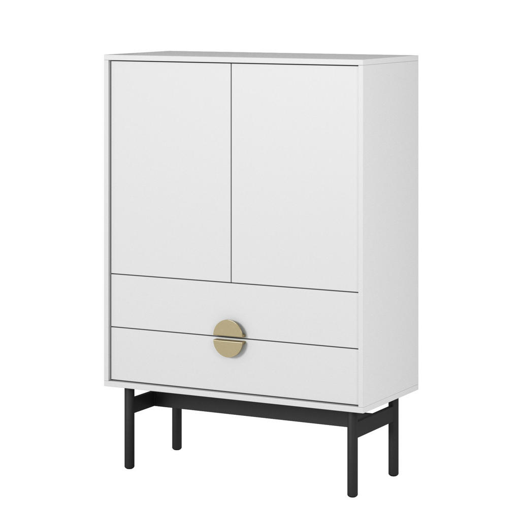 Thumbnail - Selsey Highboard, Weiß, Holzwerkstoff, 1 Fächer, 2 Schubladen, Rechteckig, 85.5x123.7x38 cm, Wohnzimmer, Kommoden & Side...