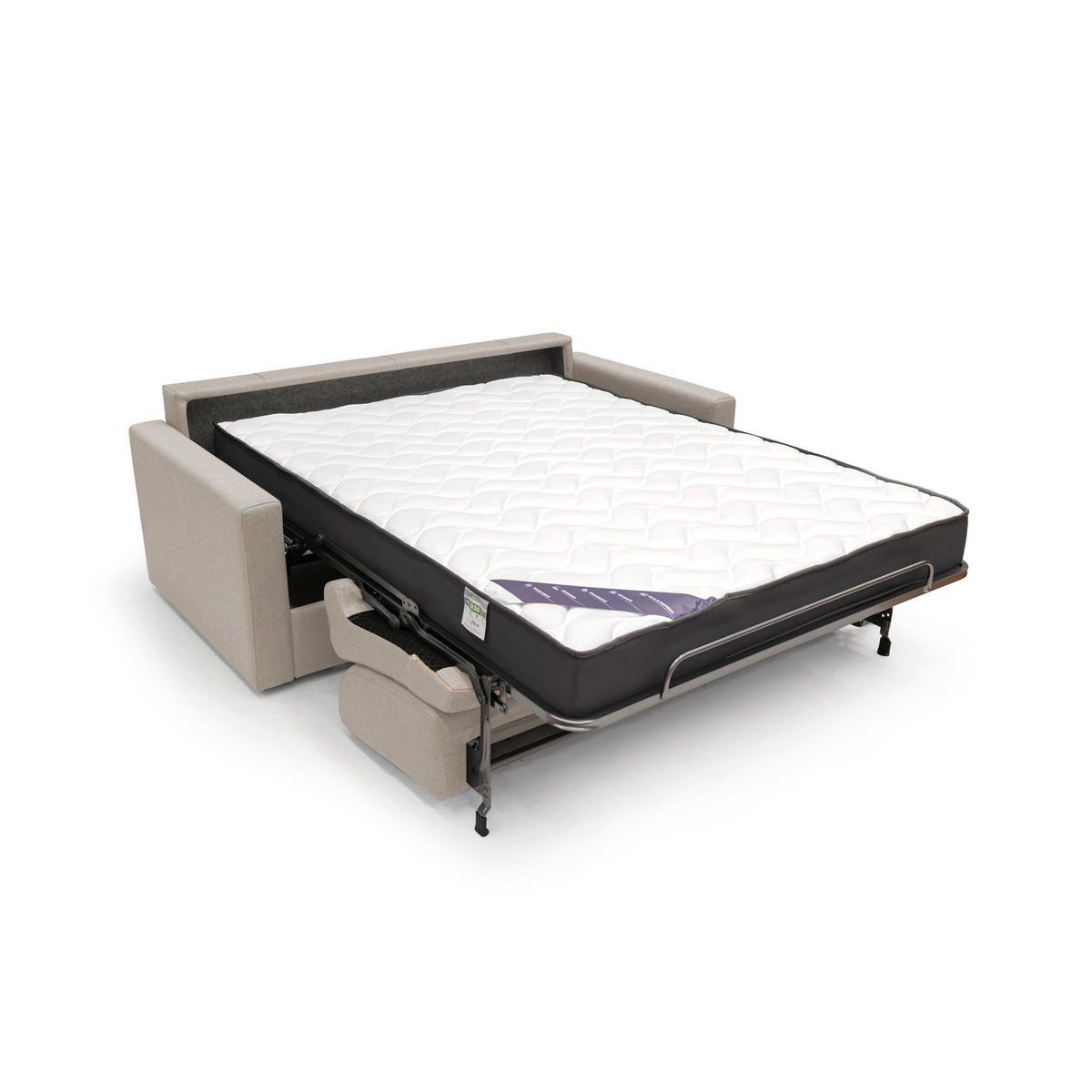SCHLAFSOFA Chris - Creme, Textil (166/90/96cm) - Divani.store