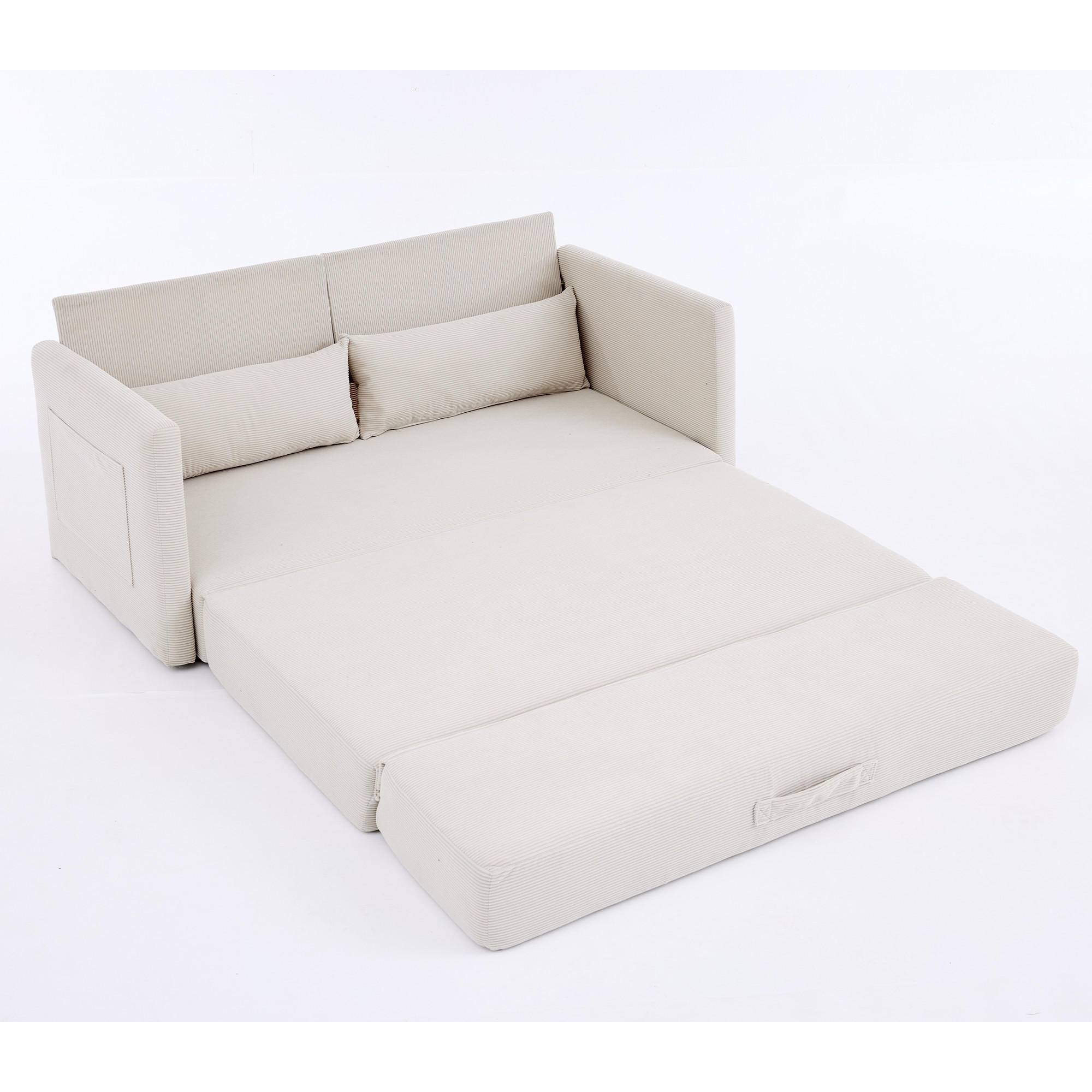 SCHLAFSOFA 2-Sitzer Sofa mit Schlaffunktion,klappbar,Beige - Beige, Textil (165/82/92cm) - LVHOM