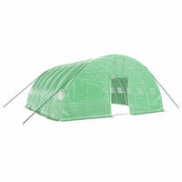 GEWÄCHSHAUS mit Stahlrahmen Grün 36 m² 6x6x2,85 m - Grün, Kunststoff (6/2.85/600cm)