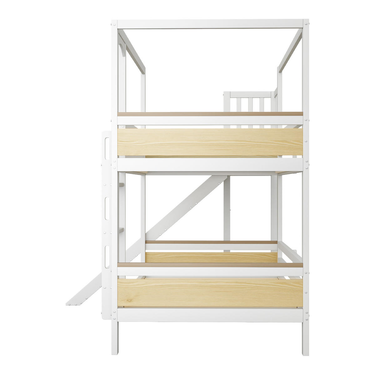 ETAGENBETT Modell Hausform Holzfarbe - Naturfarben, Holz (90/200cm) - ComfortXL