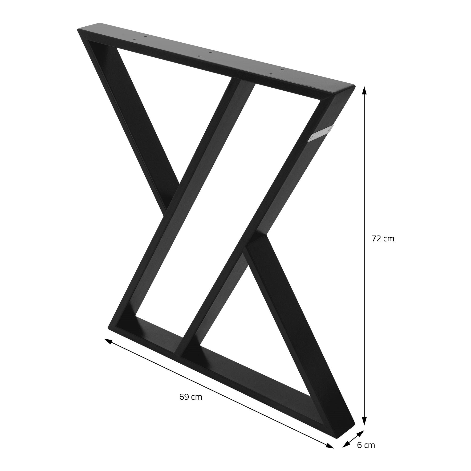 Thumbnail - Ml-Design Tischbeine, Schwarz, Metall, 69x6x72 cm, Esszimmer, Tische, Esstische, Tischsysteme