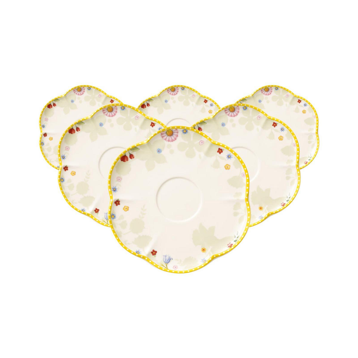 KAFFEEUNTERTASSEN Spring Awakening bunt ø 14,8 cm 6er Set - Multicolor, Keramik (14.8cm) - Villeroy & Boch