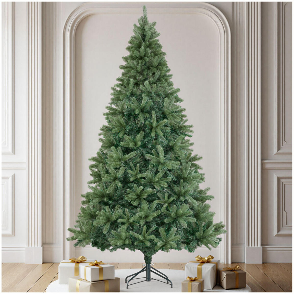 WEIHNACHTSBAUM Prancer, pulverbeschichteter Metallständer mit Kunststoffkappen, grün - Grün, Kunststoff (230cm) - tectake
