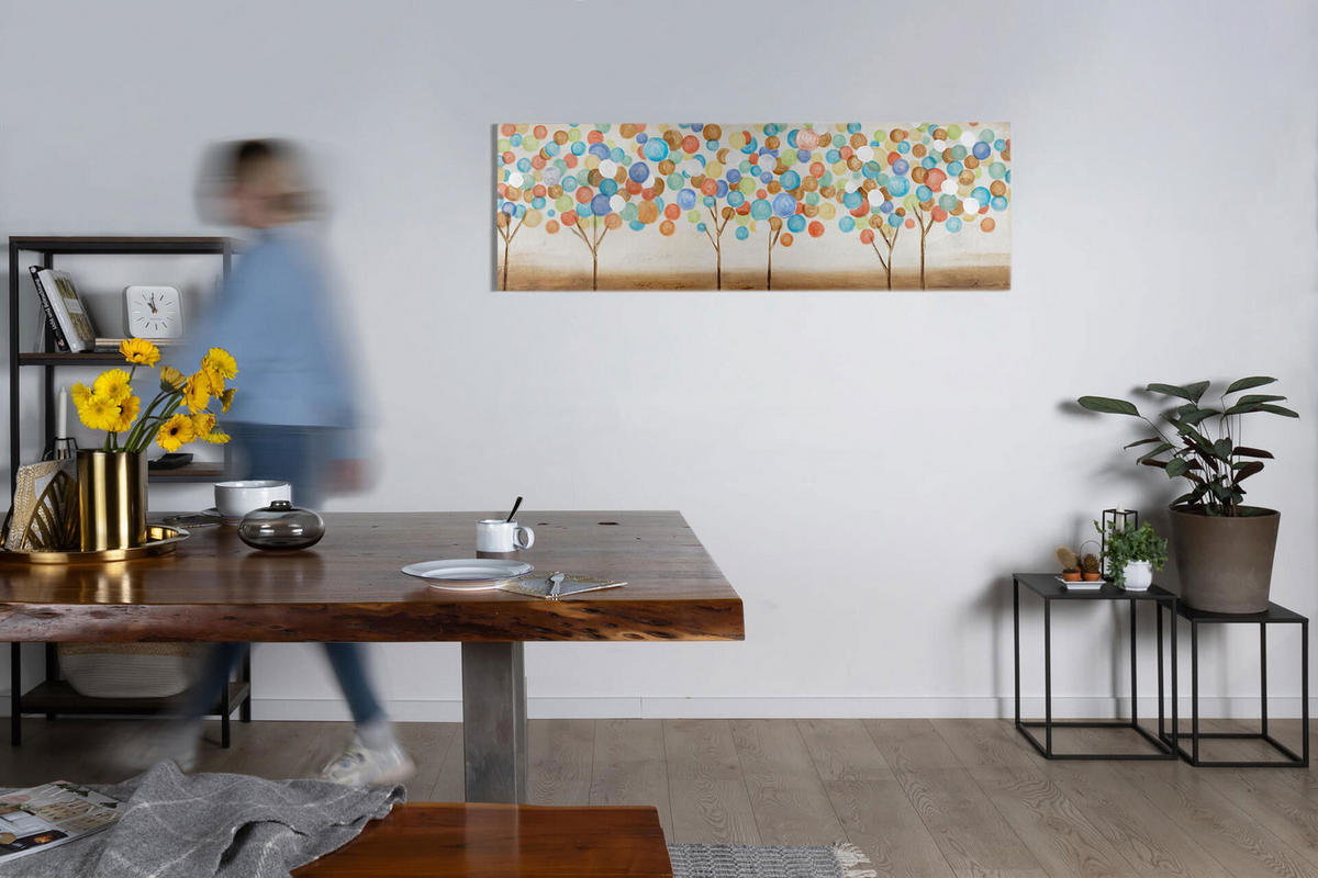 ÖLGEMÄLDE 150/50 cm - Multicolor/Weiß, Holz/Textil (2/50cm) - KUNSTLOFT