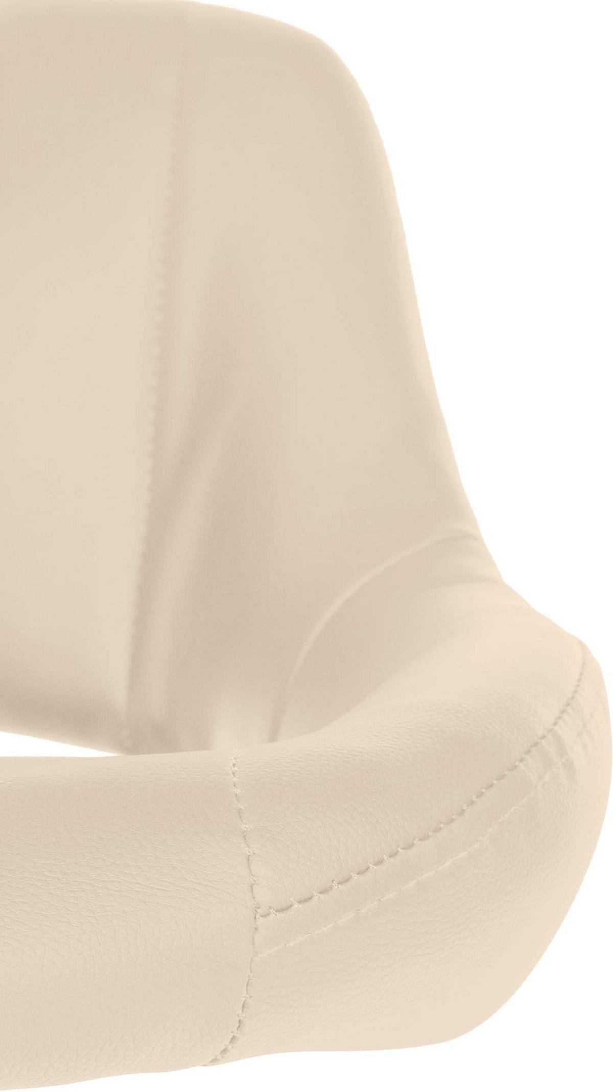 BARHOCKER Lederlook creme - Creme/Weiß, Textil/Metall (47/85/48cm) - CLP