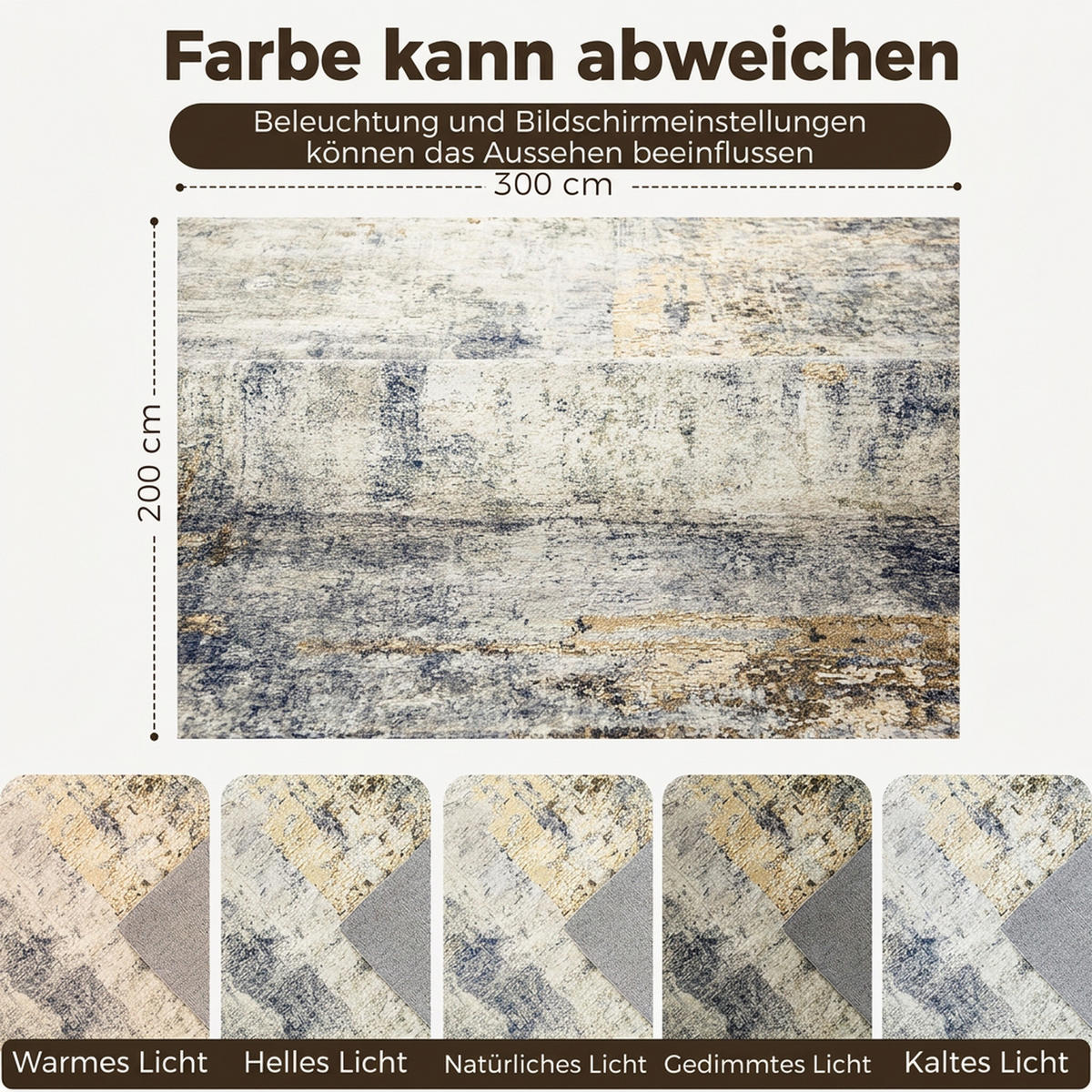 TEPPICH Polyester Grau - Grau, Textil (200/300cm) - HOMCOM