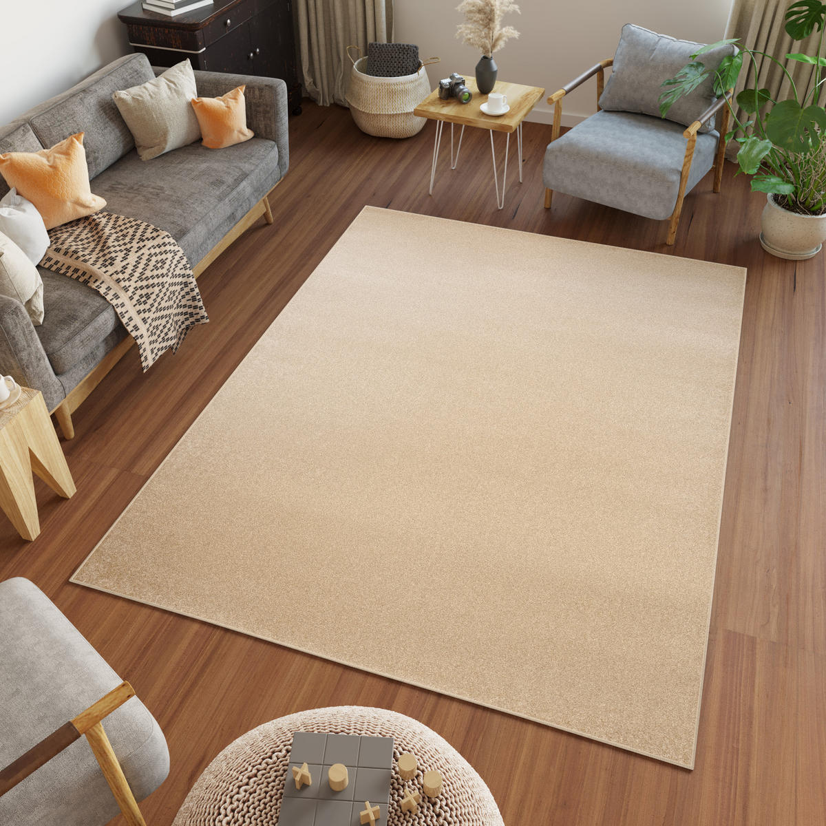 TEPPICH Mono Beige 160/220 cm - Beige, Kunststoff (160/220cm) - Tapiso