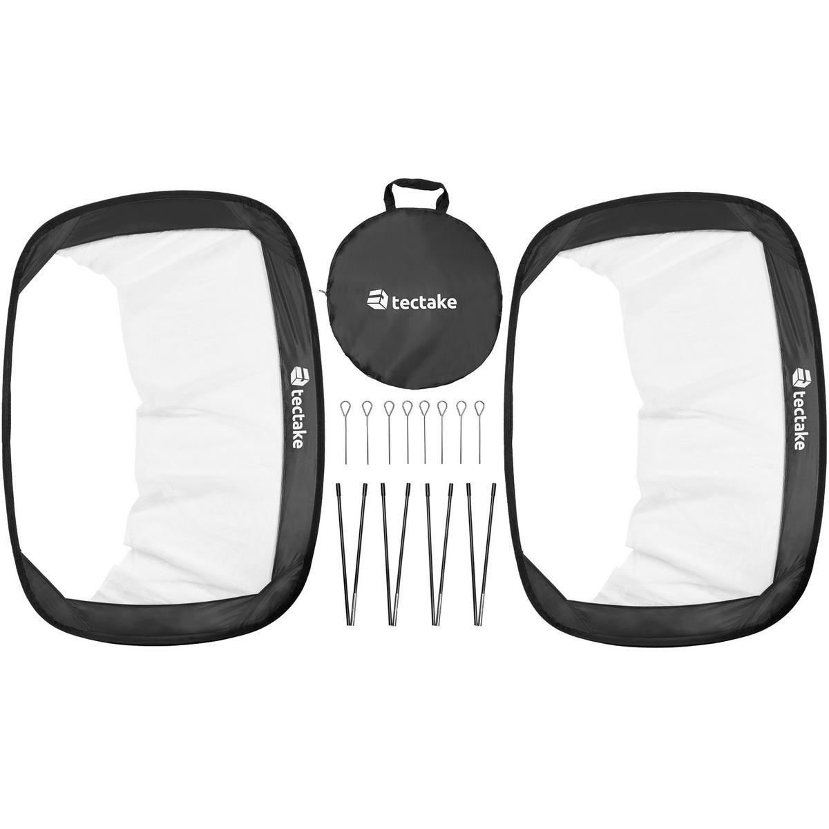 FUSSBALLTOR 2er Set Pop-up,inklusive Heringe und Tragetasche,schwarz - Schwarz, Textil (80/118cm) - tectake