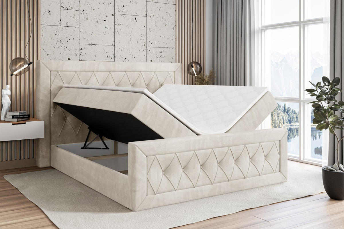 BOXBETT NOEL-Z - 140 x 200 - H3 - Ecru - Ecru, Holzwerkstoff (140/200cm) - ALTDECOR