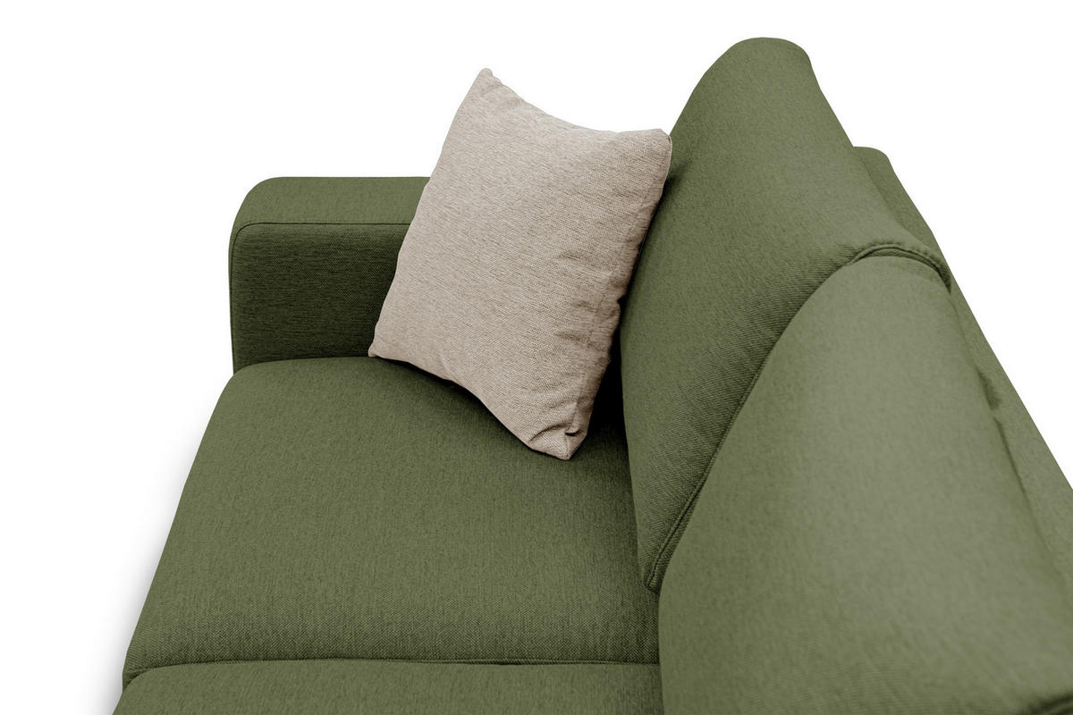 ECKSOFA OTTO 4-Sitzer, grün - Grün, Holzwerkstoff/Textil (279/159cm) - Courtois Laville