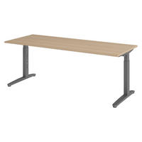 SCHREIBTISCH Serie-XB 80/200/74 cm in Eichefarben/Graphitfarben - Eichefarben/Graphitfarben, Holzwerkstoff (80/200/74cm) - bümö