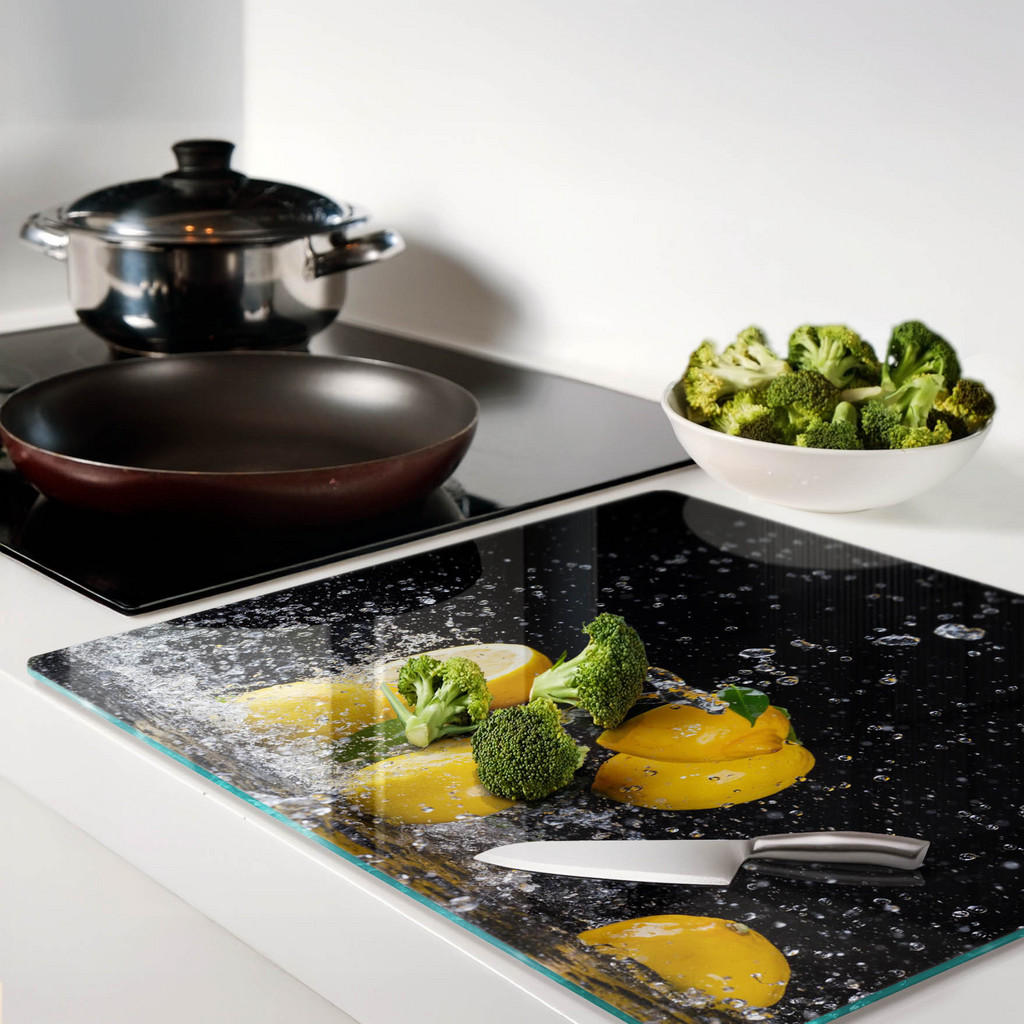 Thumbnail - Tulup Glasplatte, Gelb, Glas, 60x0.4x52 cm, Küchen, Küchenelektrogeräte, Herde, Herdabdeckplatten