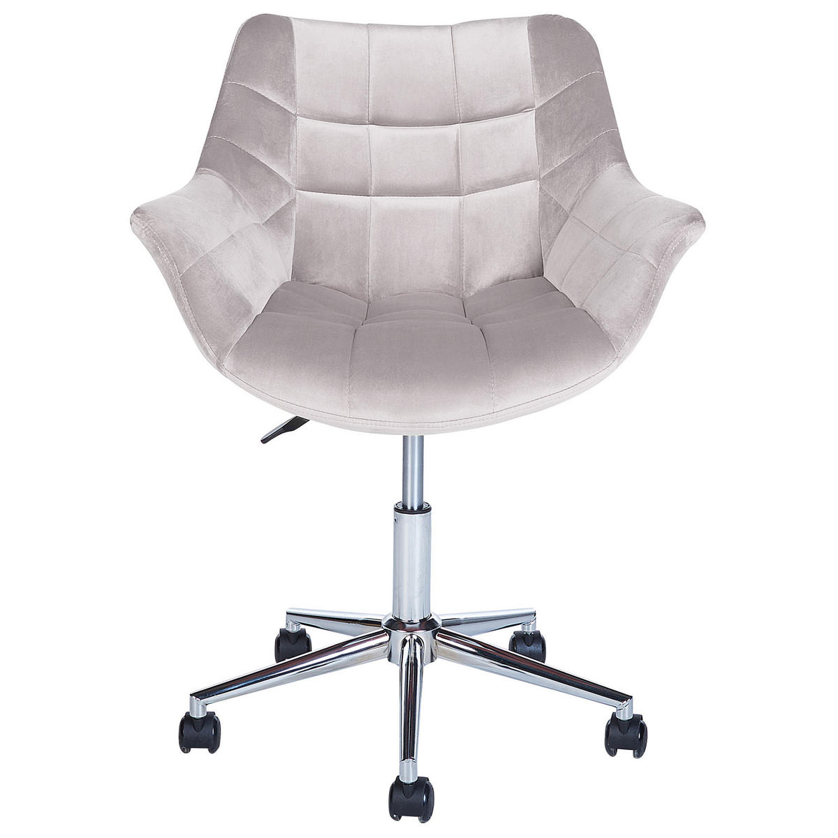 BÜROSTUHL Samtstoff Grau Labelle - Grau, Textil/Metall (62/83/62cm) - Beliani