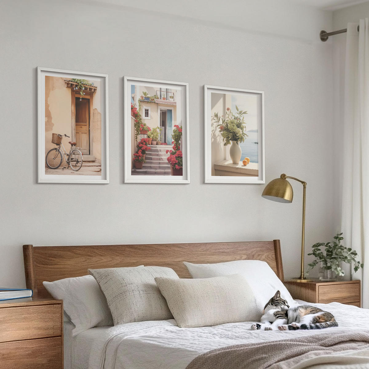 WANDBILDER 3er-Set - 40x60 cm Weißer Rahmen - Charmante Küstenstraßen - Weiß, Kunststoff (40/60cm) - ArtPrintCave