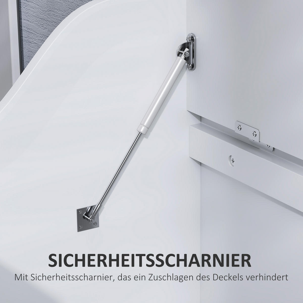 TRUHE Aufbewahrungsbox, U-förmigem Ausschnitt, Weiß, 60 x 38 x 56 cm - Weiß, Holzwerkstoff (60/56/38cm) - HOMCOM
