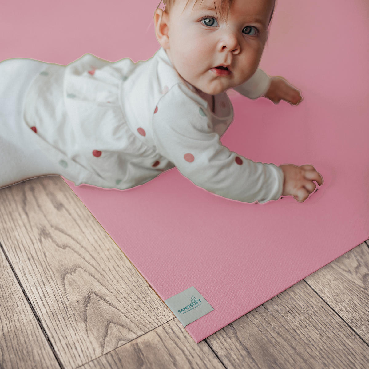 KRABBELMATTE 120cm X 220cm Rosa - Rosa, Textil (120/220cm) - Sanosoft