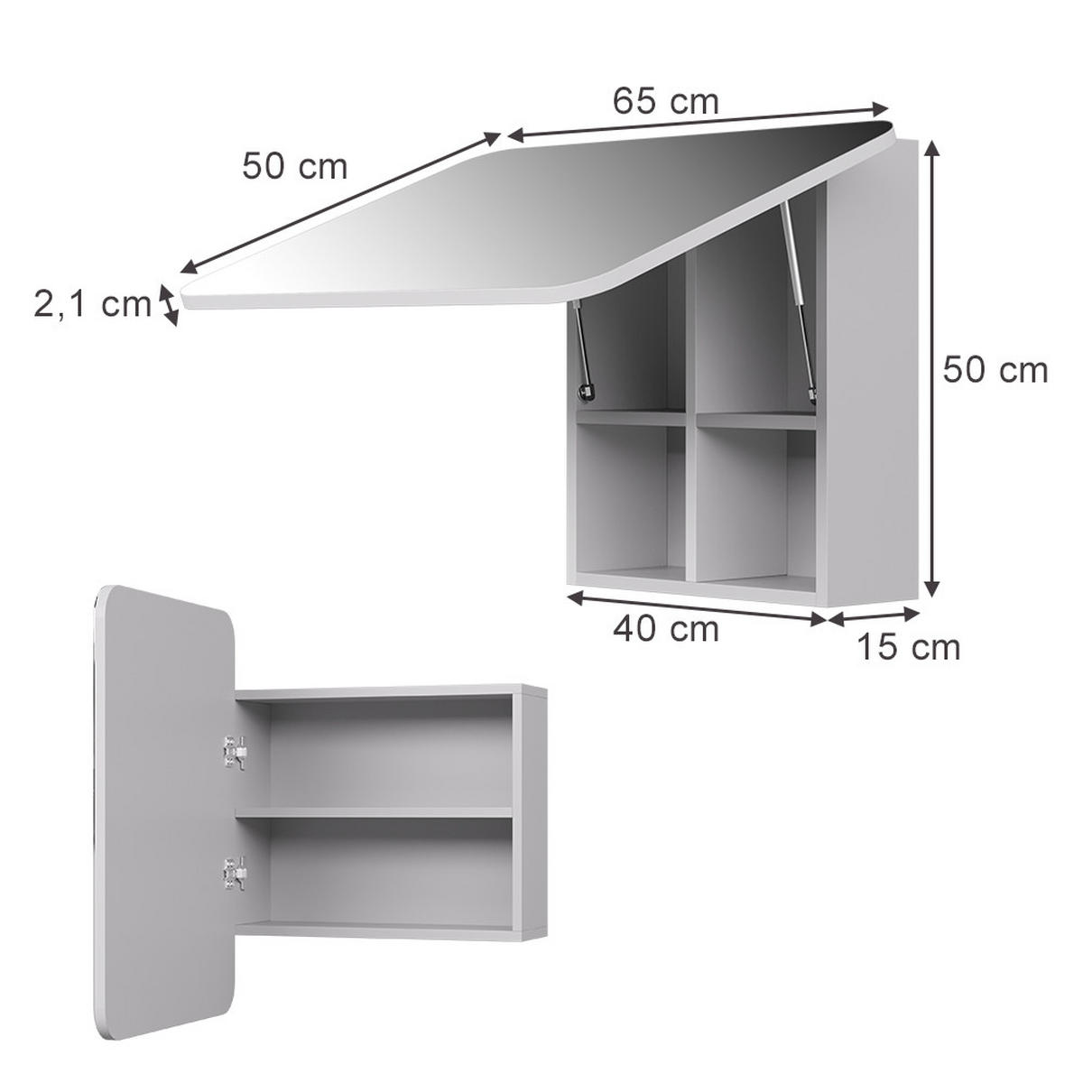 KOUPELNOVÁ ZRCADLOVÁ SKŘÍŇKA Zino Bílá - bílá, kompozitní dřevo (65/50/17.4cm) - Vicco