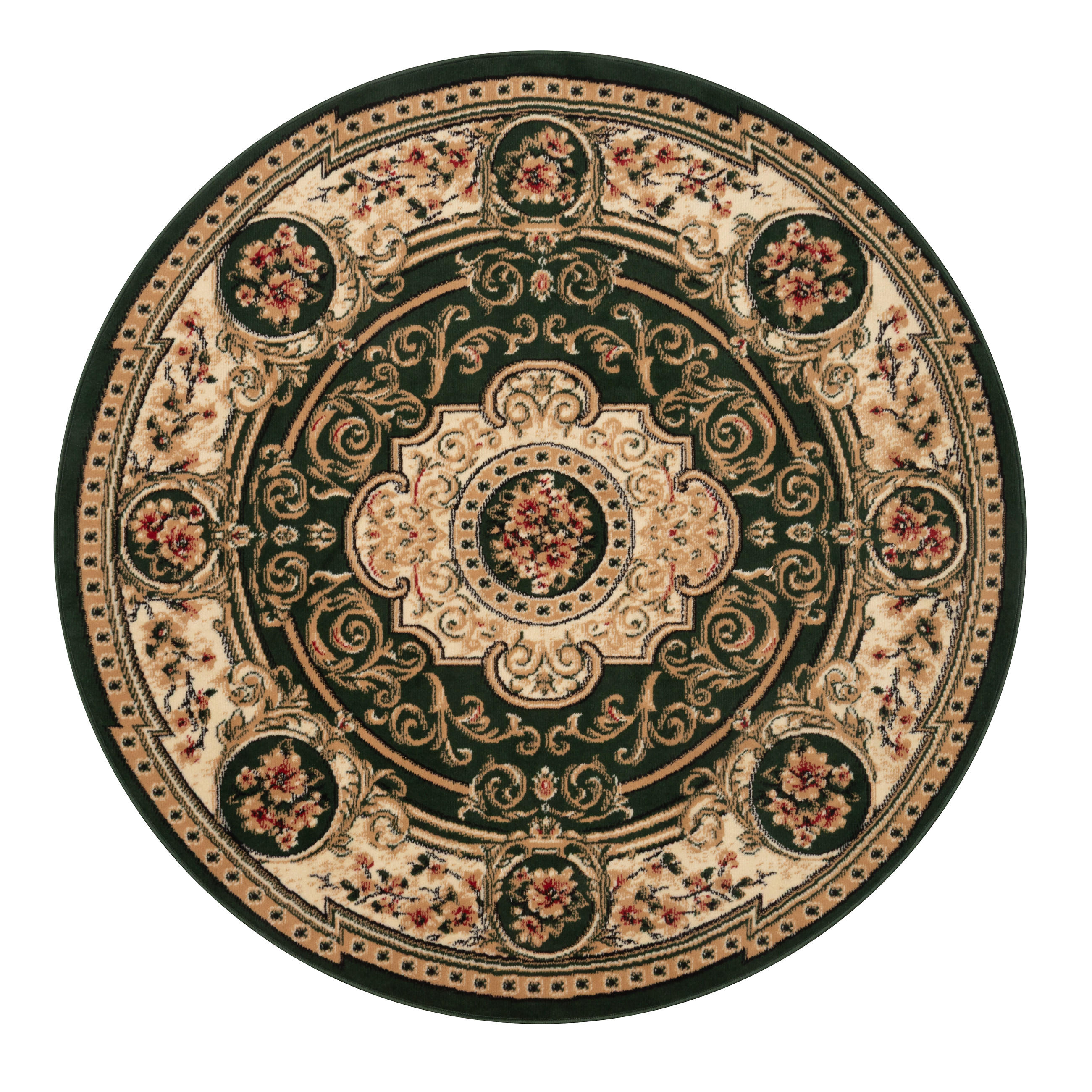 TEPPICH ATLAS rund grün floral 200/200 cm - Grün, Textil (200/200cm) - Tapiso