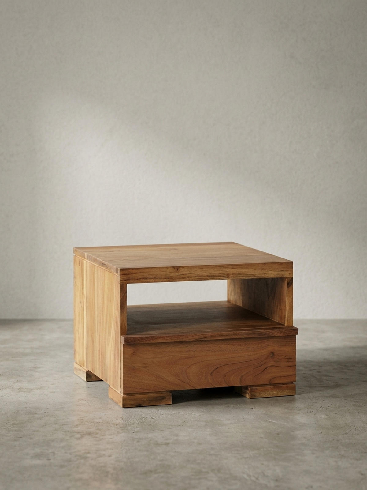 NACHTTISCH Massivholz Schublade Ablage Pflegeleicht NAKO, Beige 40x40x30 cm - Beige, Holz (40/30/40cm) - KADIMA DESIGN