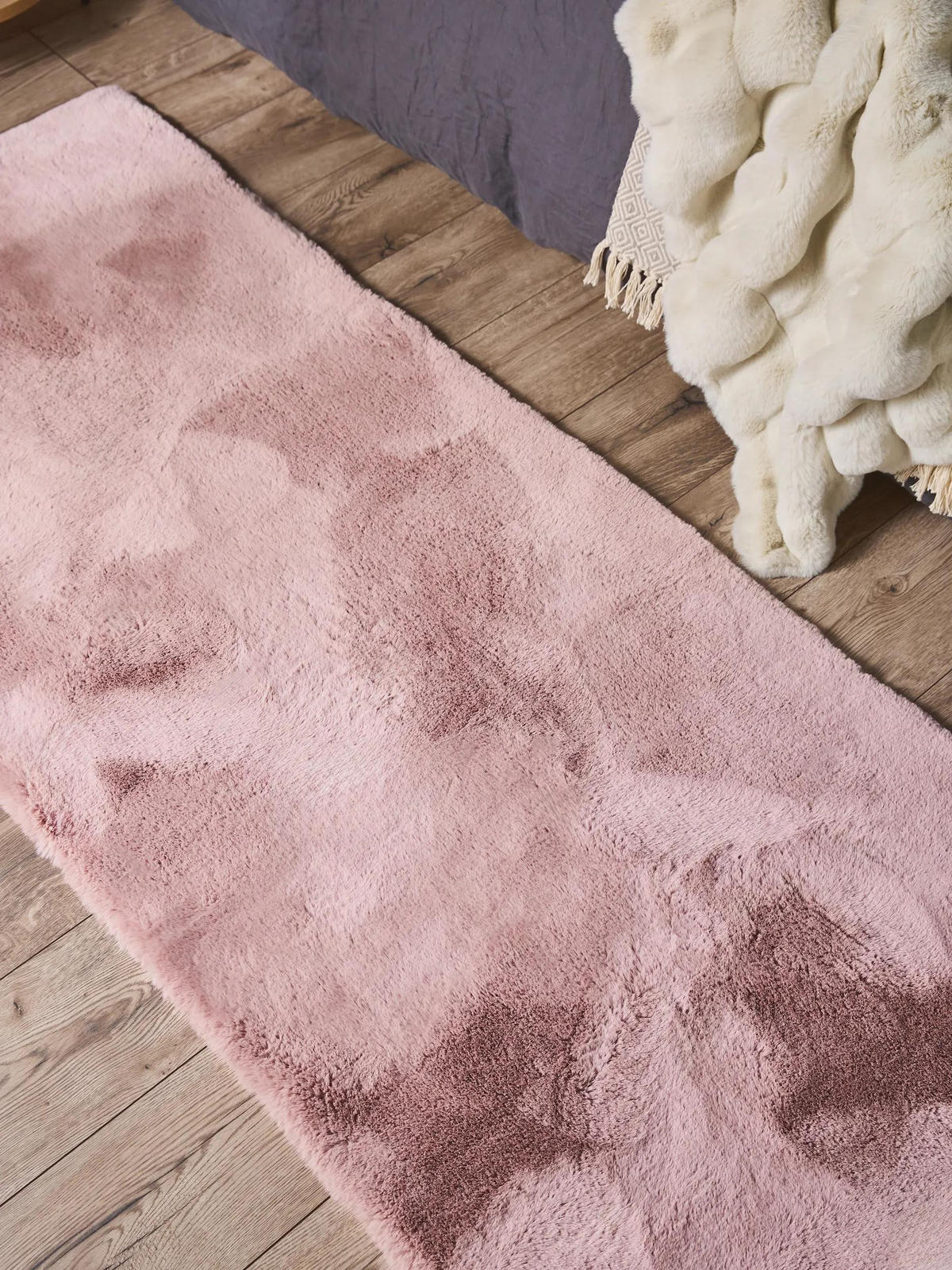 TEPISI od umjetnog krzna Dave roza 80x240 cm - ružičasta, tekstil/plastika (80/240cm) - benuta Nest