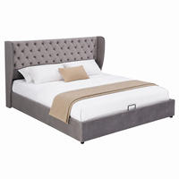 POLSTERBETT mit Bettkasten 180x200 cm Samt Grey - Grau, Metall (180/200cm) - Meubliv