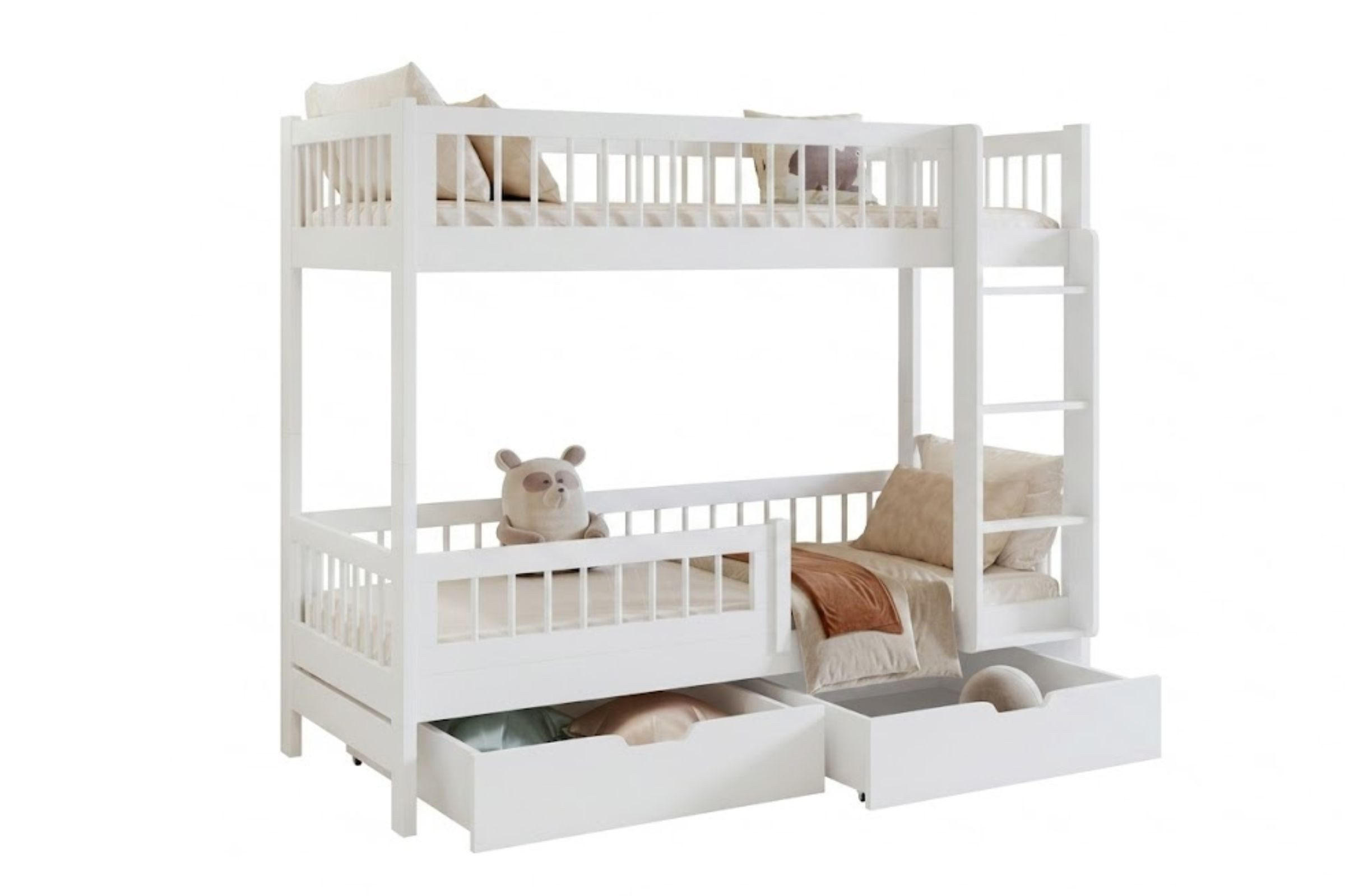ETAGENBETT COLLIN 90/200 cm in Weiß mit Schubladen rechts - Weiß, Holz (90/200cm) - Deine Möbel 24