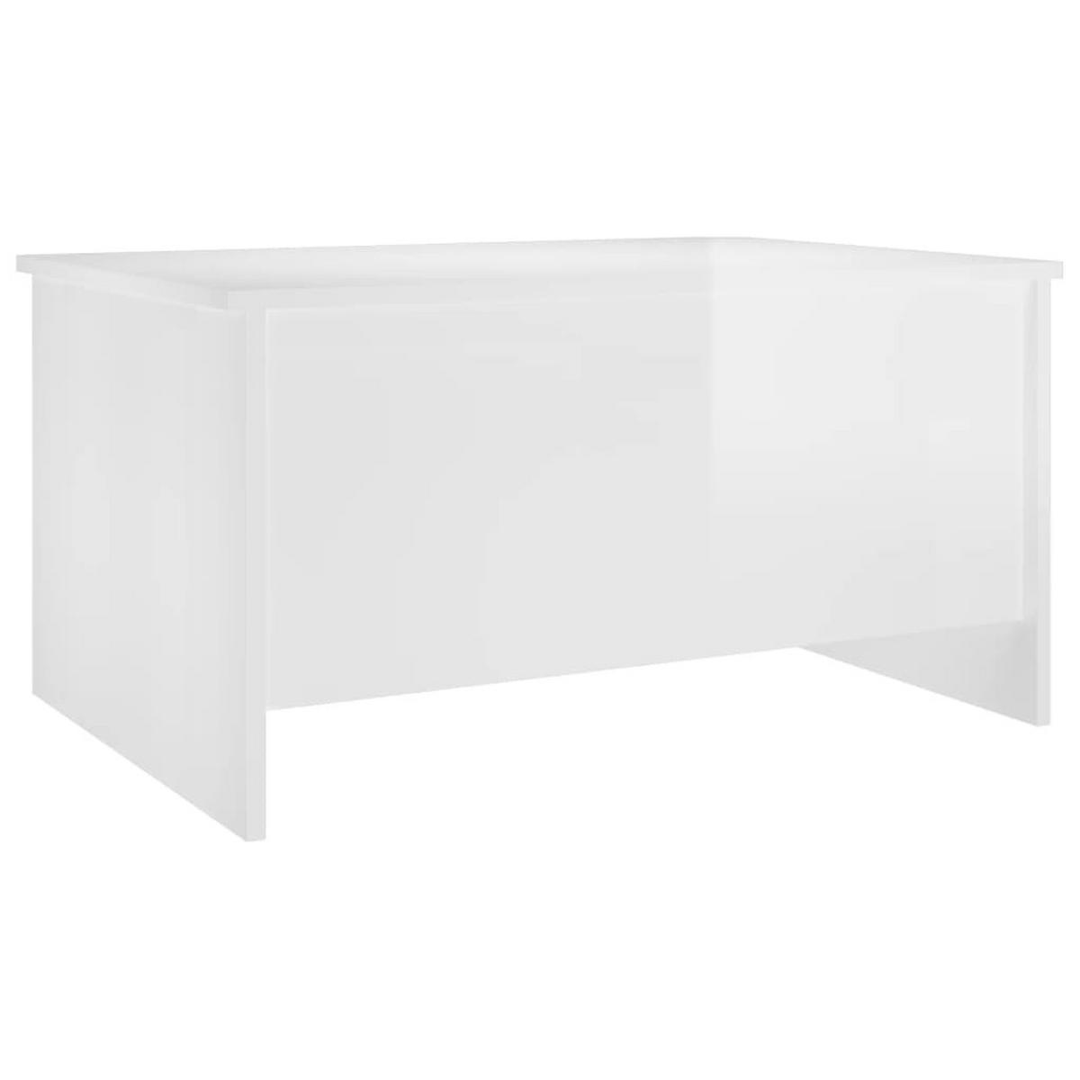 COUCHTISCH Hochglanz-Weiß 80x55,5x41,5 cm Holzwerkstoff - Weiß, Holzwerkstoff (80/55.5/41.5cm) - furnicato