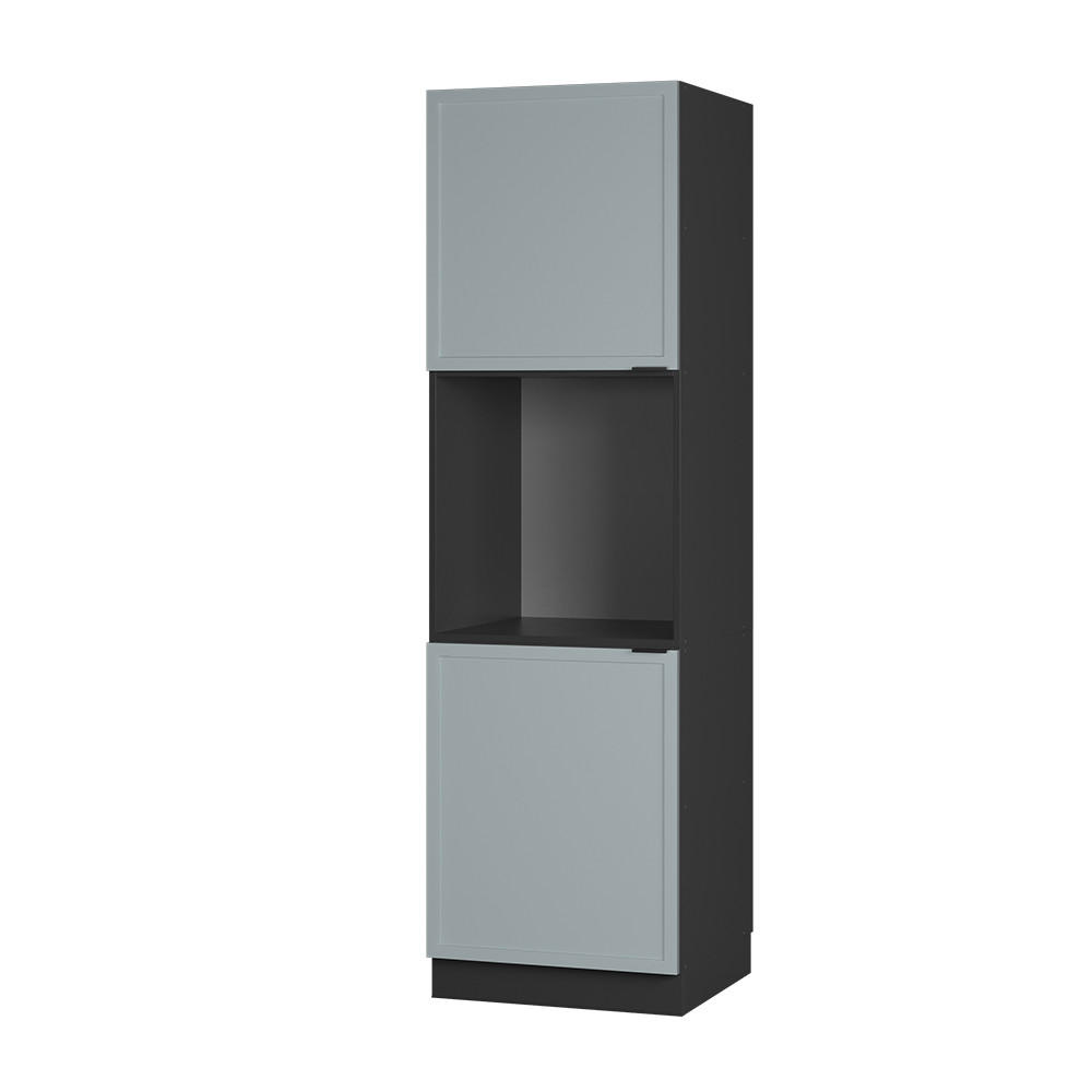 HERDUMBAUSCHRANK Fame-Line Hellblau-grau 60 cm offen - Anthrazit/Blaugrau, Holzwerkstoff (60/206.8/58cm) - Vicco