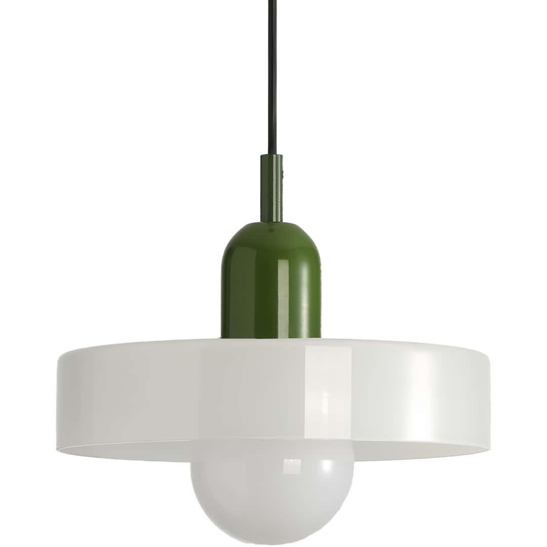 PENDELLEUCHTE Buntglas Vintage Modern 25cm, Metallgrün Küche Schlafzimmer Weiß - Weiß, Metall (25/25/20cm) - Weltevree
