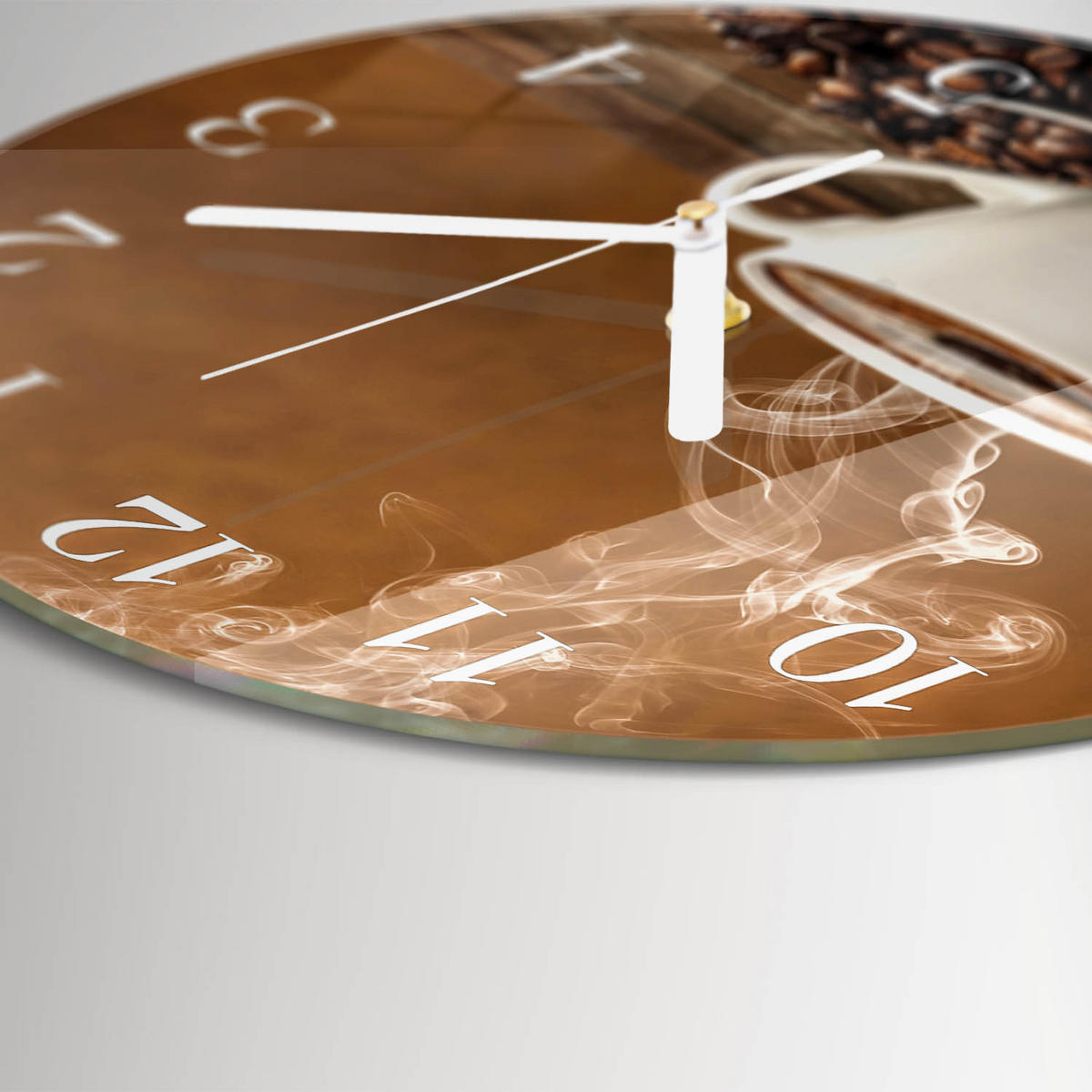 WANDUHR fi30 cm - Kaffee - Braun, Glas (30/30/0.4cm) - TULUP