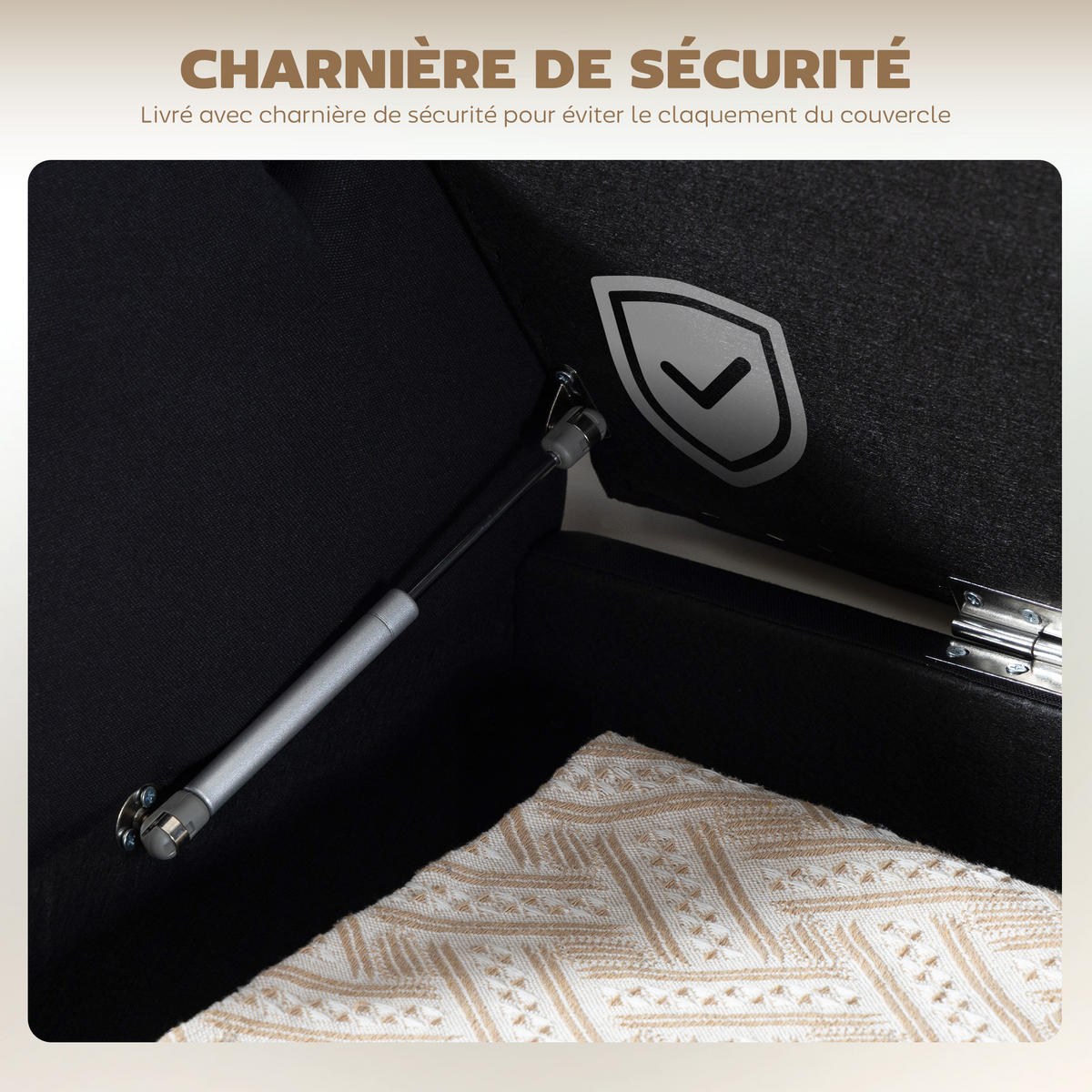 TRUHENBANK DE-16448 2-in-1 mit Stauraum Schwarz - Schwarz, Textil (146.5/72/49cm) - ComfortXL
