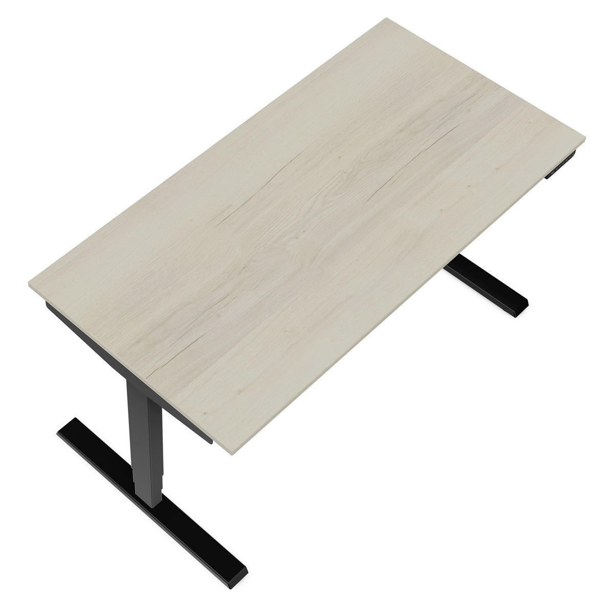 SCHREIBTISCH Elektrisch höhenverstellbarer Schreibtisch Y-Line Eiche Polar Schwarz 140/80/62-127cm - Eiche Bianco/Schwarz, Holzwerkstoff/Metall (80/140/127cm) - ASSMANN