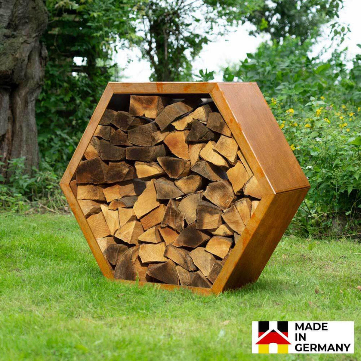 HOLZLEGE ANTARES - 1 - Orange, Metall (92/80/34cm) - Home Deluxe