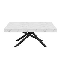 ESSTISCH ausziehbar 140-180 x 80 cm MDF Weiß - Weiß, Metall (180/80/76cm) - Meubliv