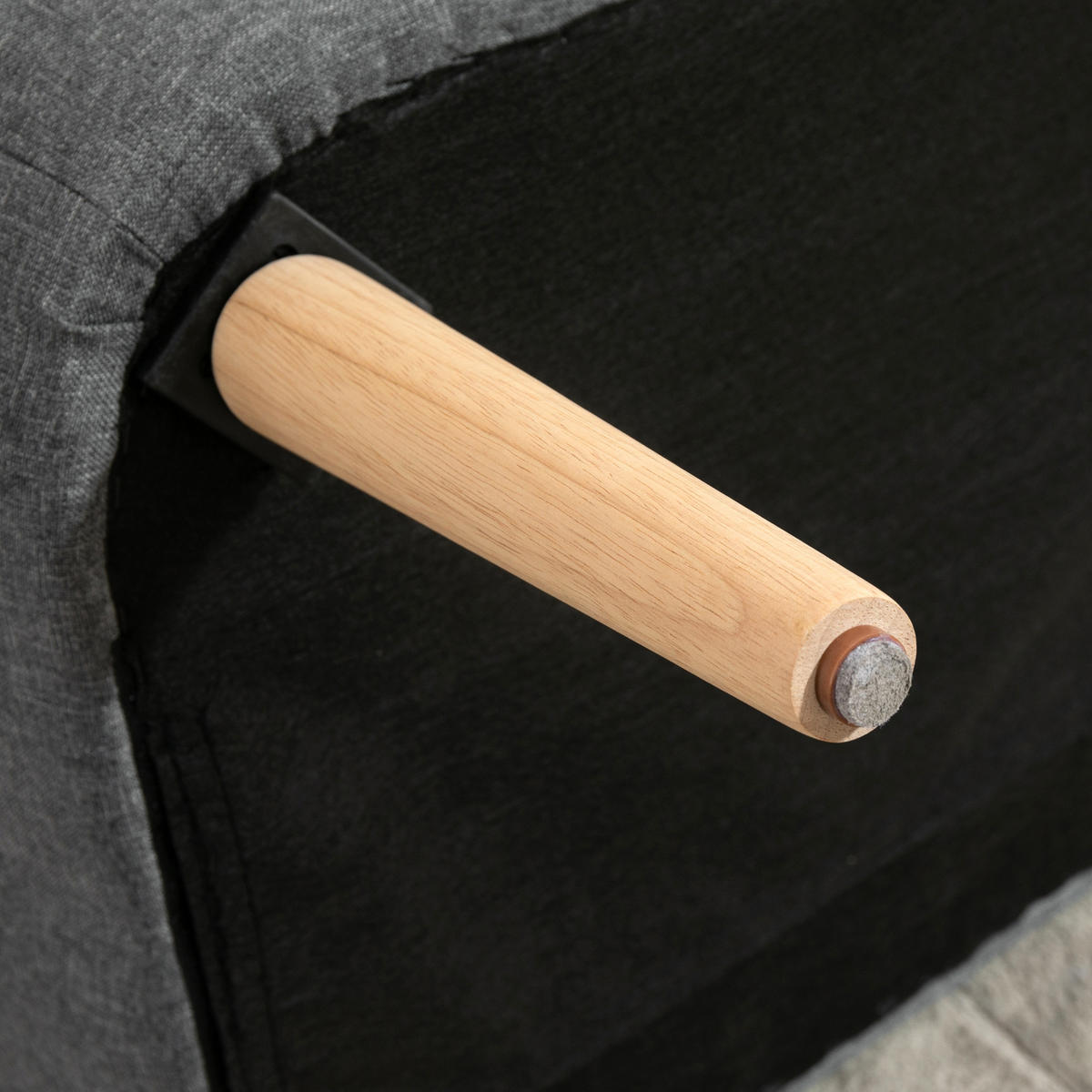 SOFA 2-Sitzer Couch Stoffsofa Sitzmöbel Polstersofa Loungesofa breit Hellgrau - Hellgrau/Naturfarben, Holz/Textil (56.5/77/117cm) - HOMCOM
