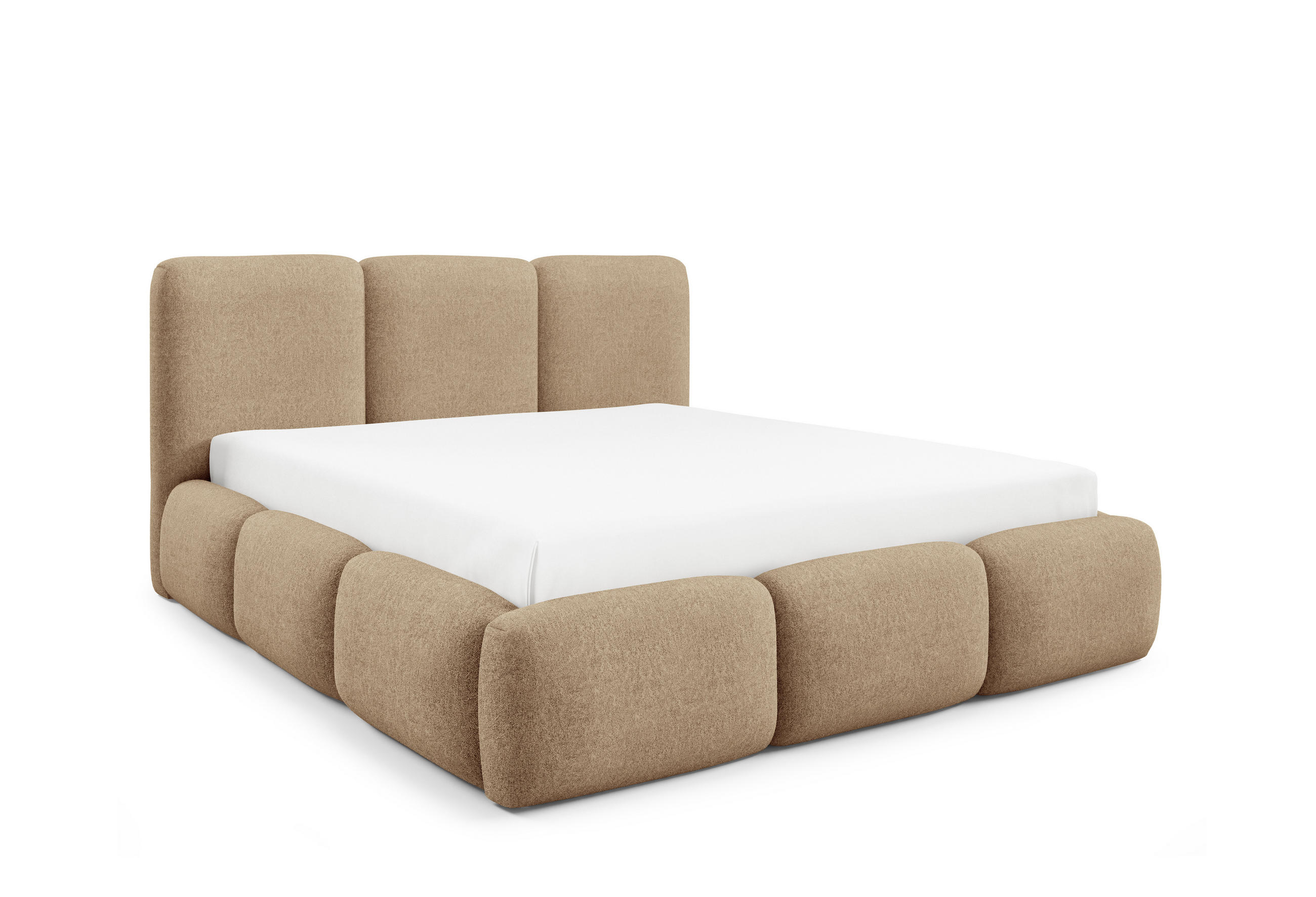POLSTERBETT BOVA 180x200 cm mit Bettkasten,Lattenrost,Doppelbett,Boxspringbett-Optik-Cappuccino - Cappuccino, Holz (180/200cm) - Furnistar