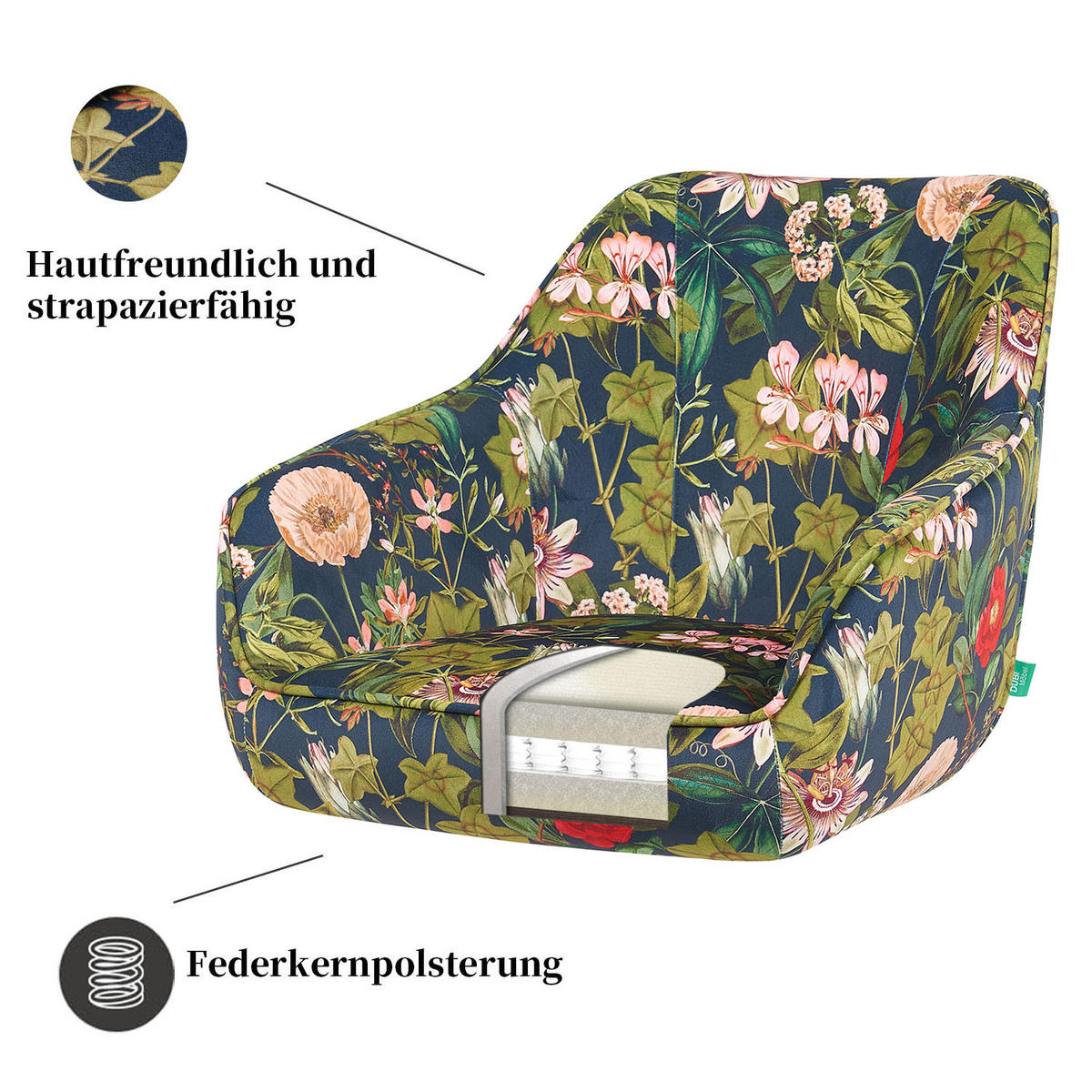 ARMLEHNSTUHL Mika-Finn 2er-Set - Nussbaumfarben/Multicolor, Eichenholz/Holz (60/82/61cm) - DUBI Möbel