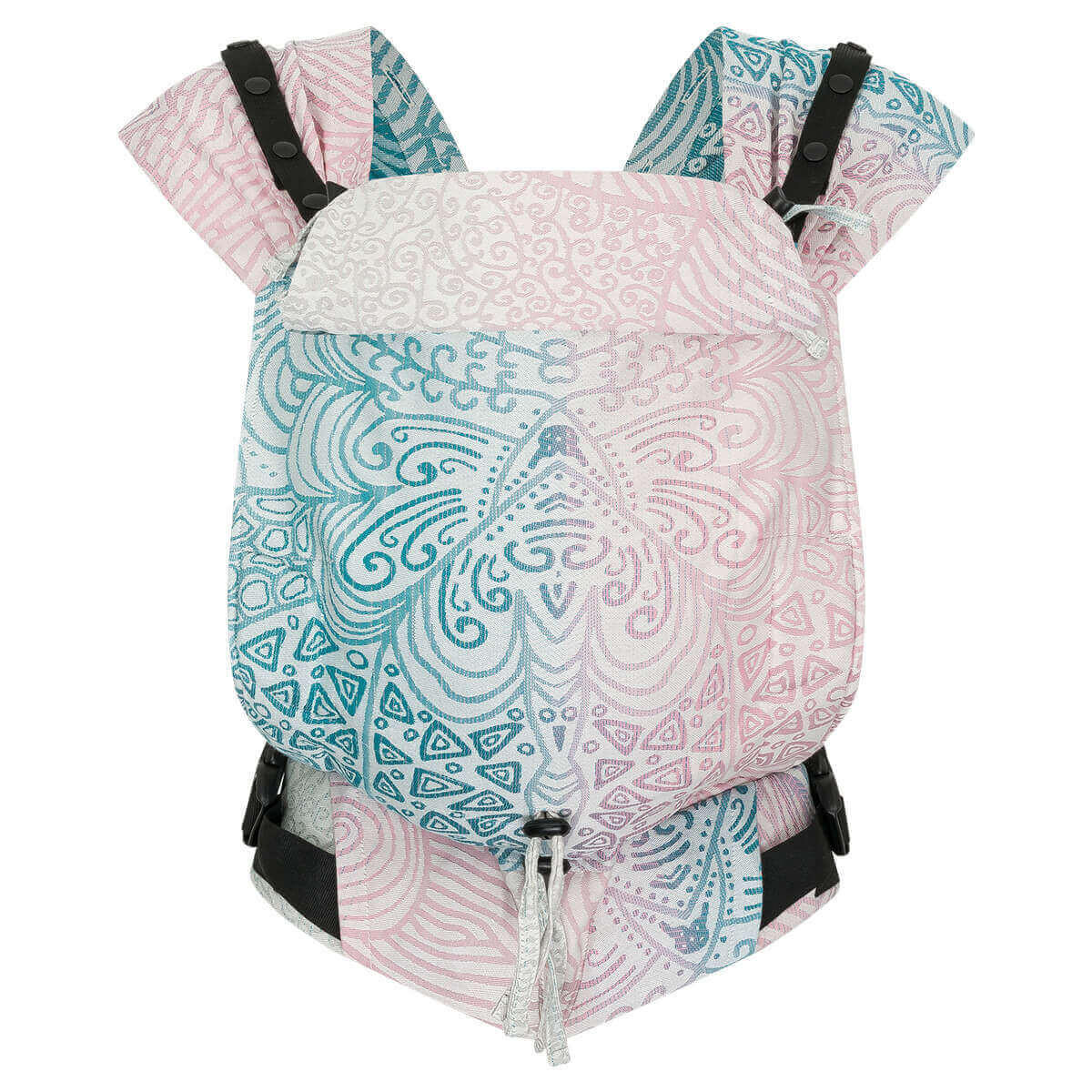 Hoppediz Babytrage Creme, Hellblau, Rosa 26.5x7.2x38.5 cm