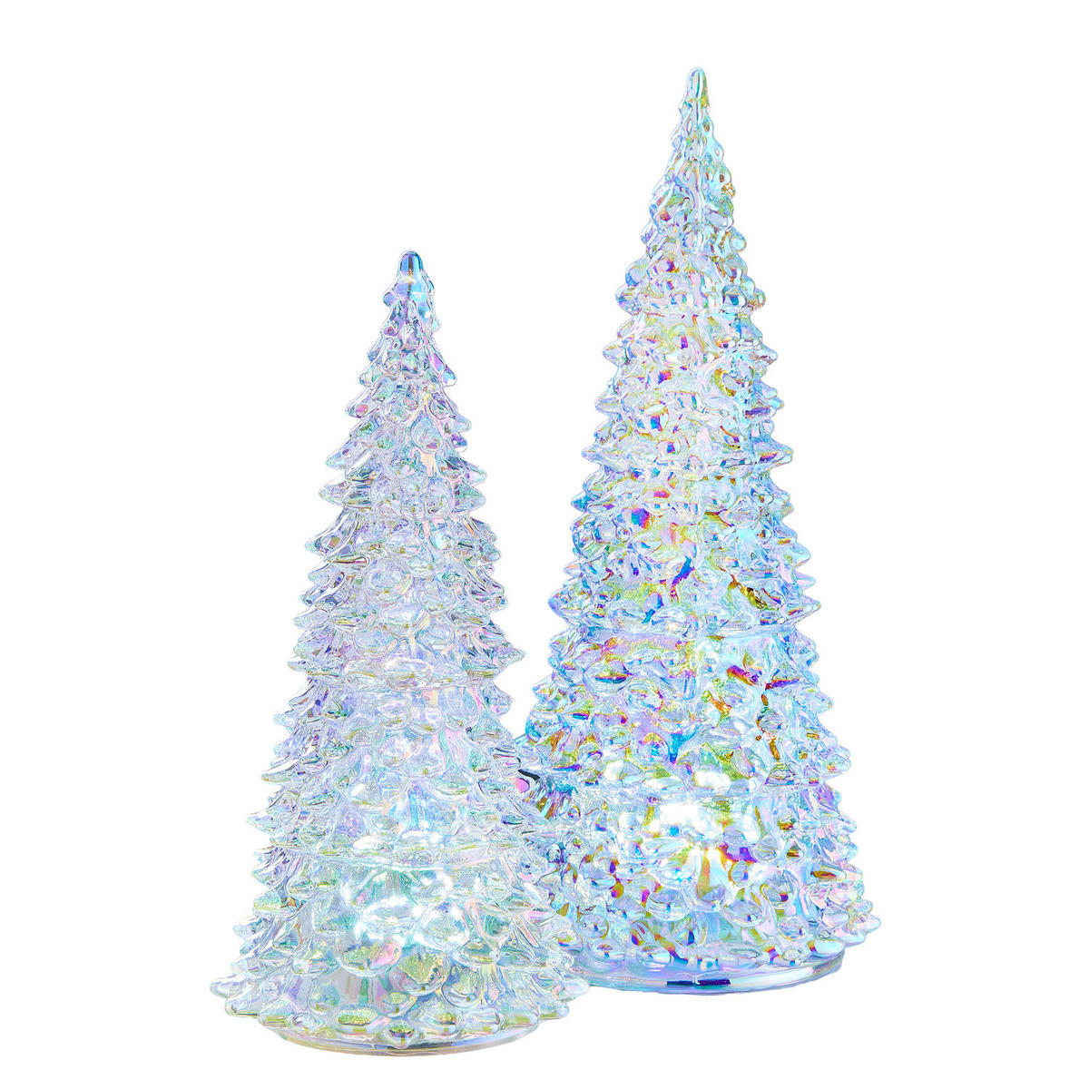DEKO-TANNE Crystal LED-Tanne - Silberfarben, Glas (13/27/13cm) - Butlers