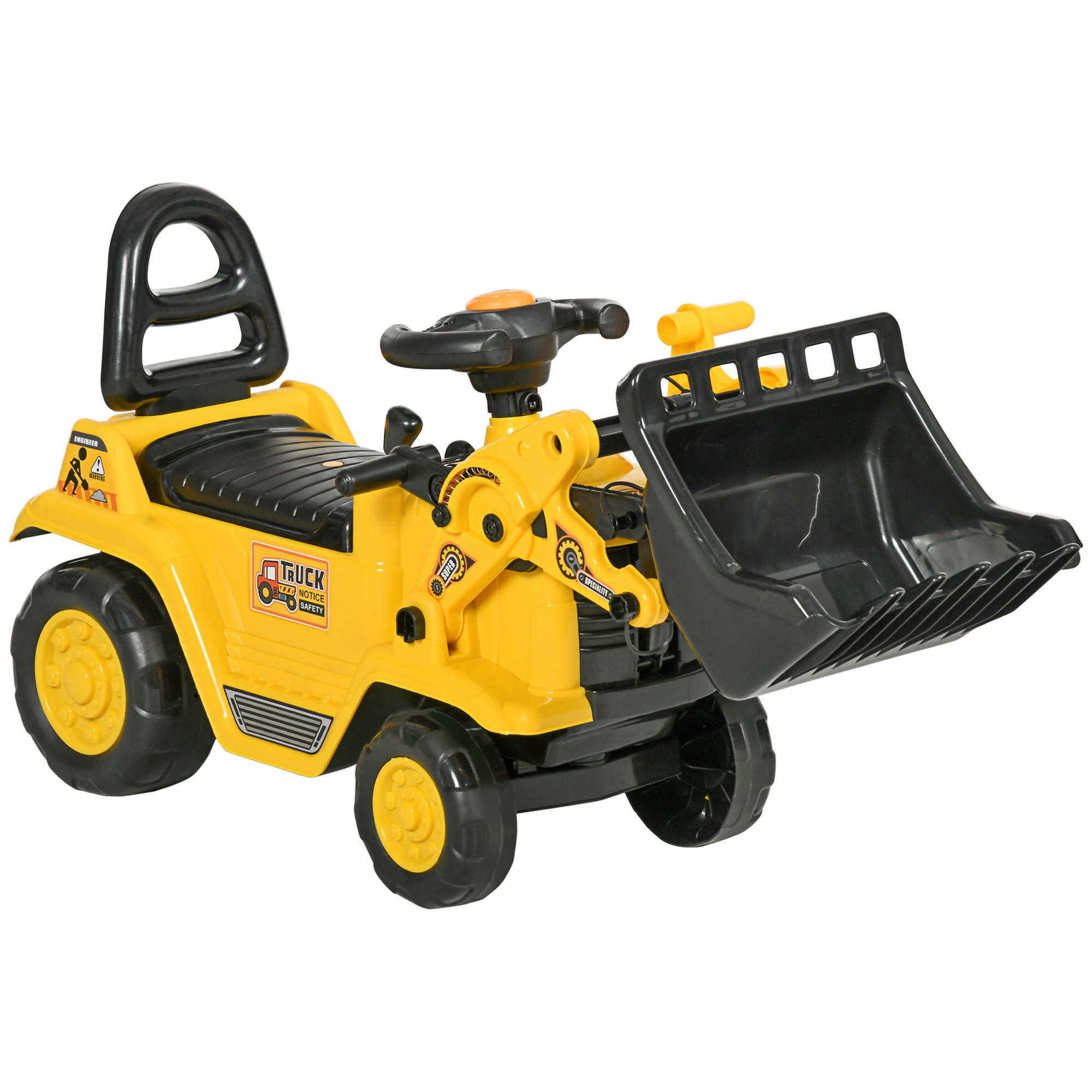 KINDER RUTSCHAUTO, Gelb, PP-Kunststoff+ ABS - Gelb, Kunststoff (26.5/39/80cm) - HOMCOM