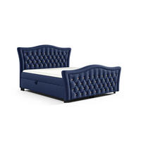 BOXBETT Turhan In Elisa Velvet - Blau, Holzwerkstoff/Textil (140/200cm) - Fun Möbel