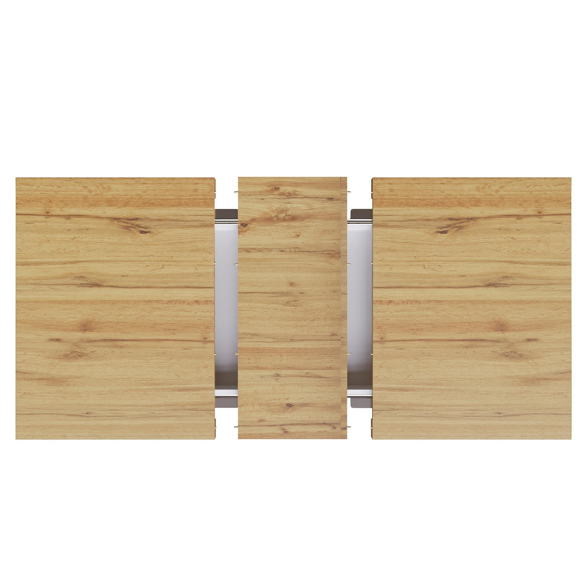 ESSTISCH ausziehbar mit Stauraum, MDF & Metall, 110(140)/70/76,5 cm, Weiß - Weiß, Holzwerkstoff (110/70/76.5cm) - Redom