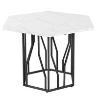 ESSTISCH sechseckig 115,5/100/75 cm DE-39659 Weiß/Schwarz - Schwarz, Holzwerkstoff (100/115.5/75cm) - ComfortXL