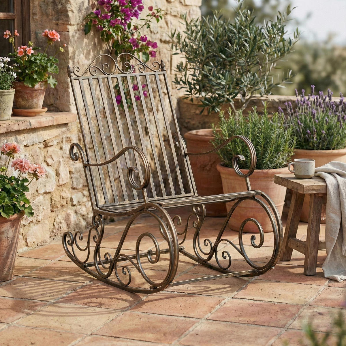 GARTENSCHAUKELSTUHL Metall Bronze - Bronzefarben, Metall (56/94/90cm) - CLP